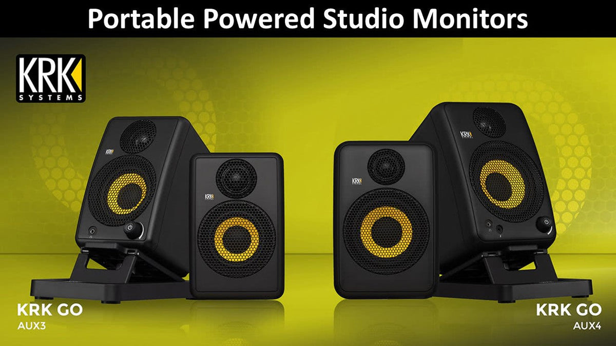 CREATIVITY ON THE GO KRK GoAux Series Portable Powered Studio Monitors