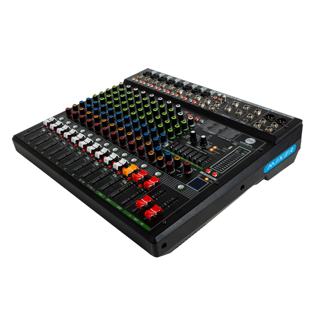 X2004BT-USB 8 Mono and 2 Stereo Channel Mixer-Front Top Right