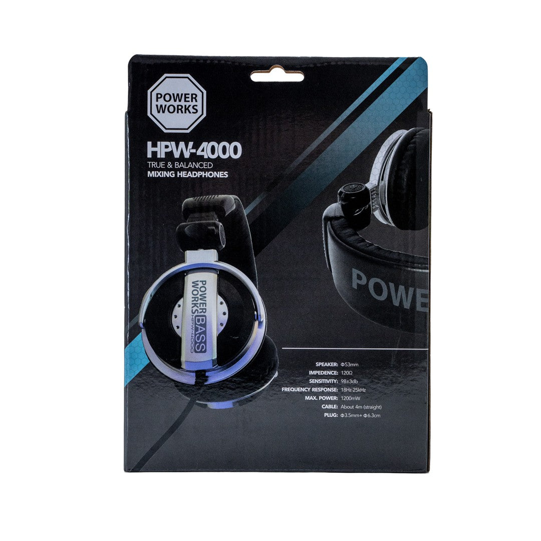 PowerWorks HPW-4000 DJ Headphones-Box Rear