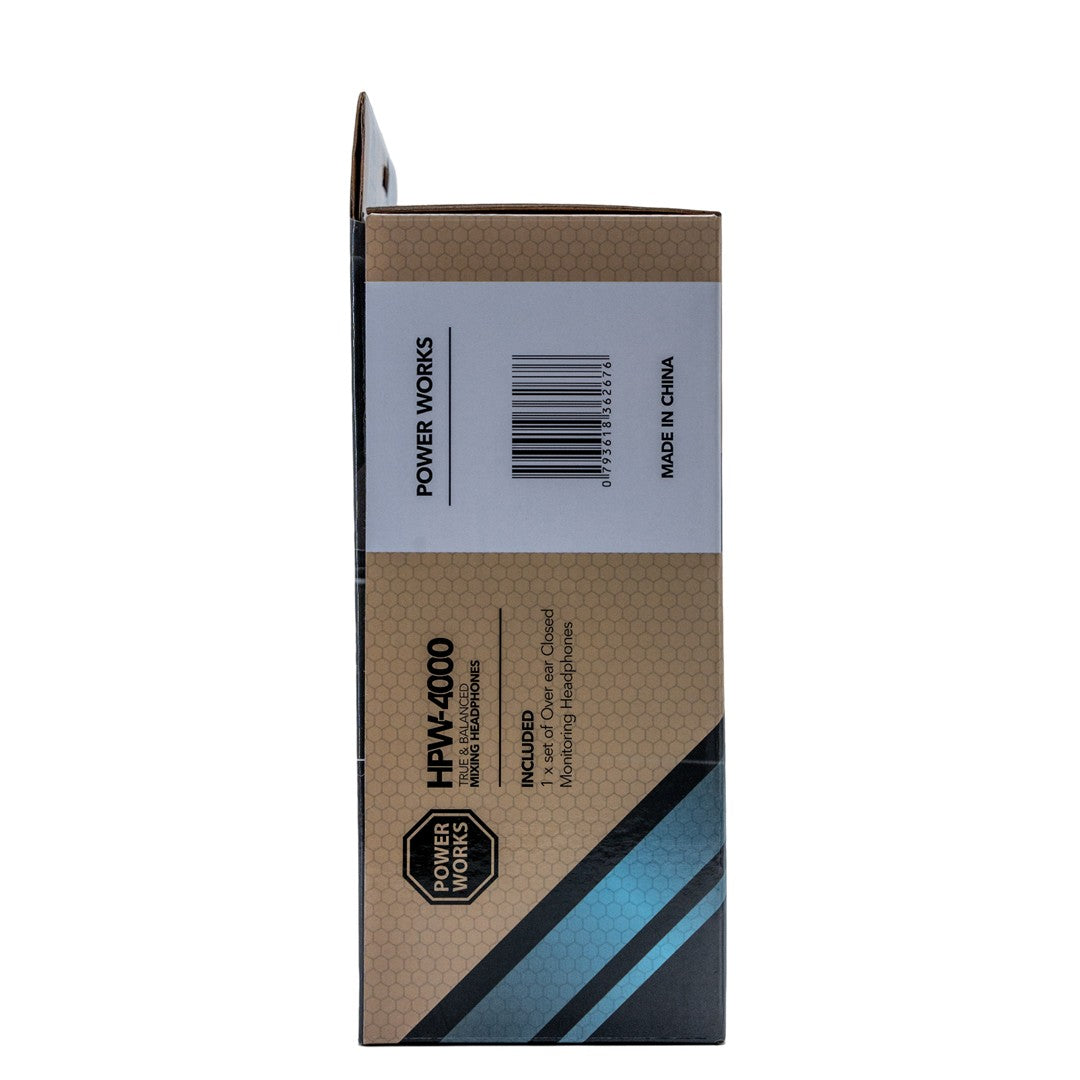 PowerWorks HPW-4000 DJ Headphones-Box Side