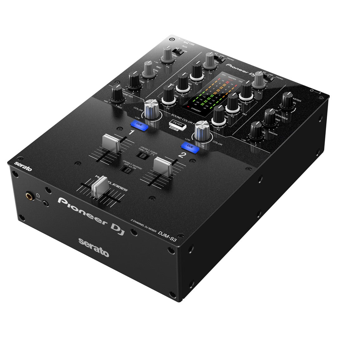 DJM-S3 2-channel DJ mixer for Serato DJ Pro- Top Front Right