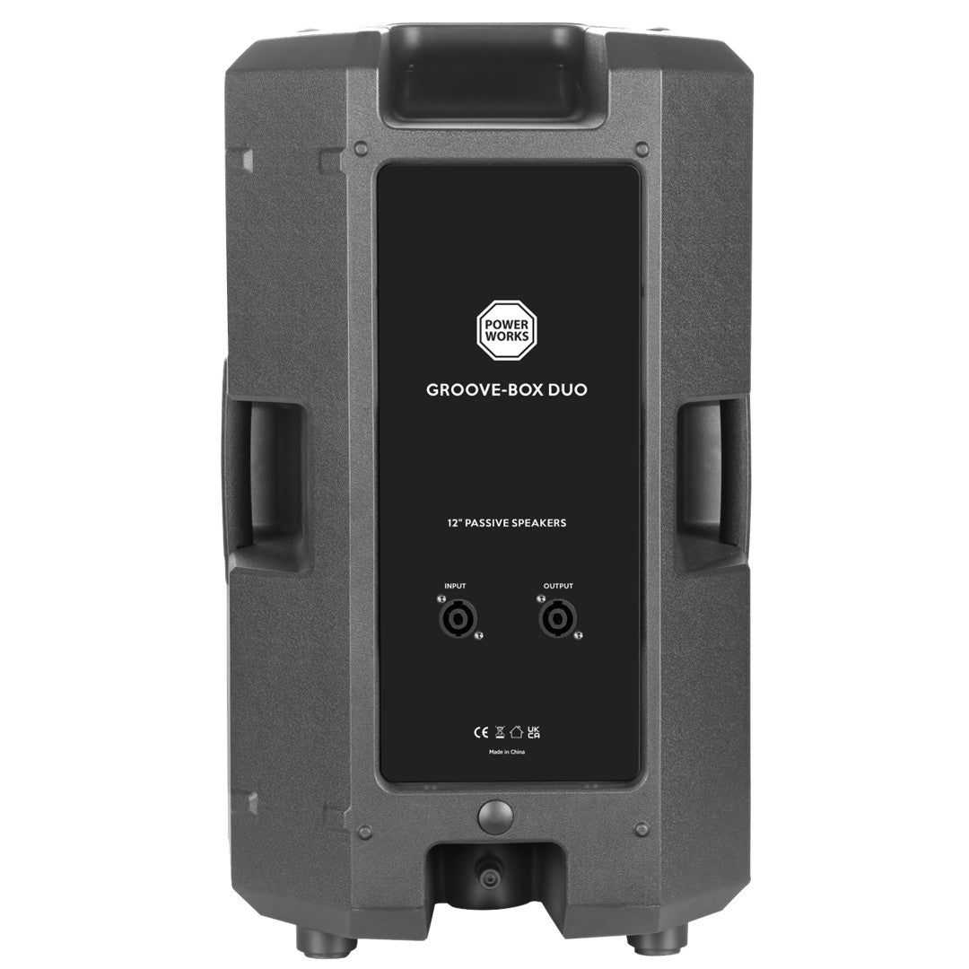 PowerWorks GROOVE-BOX DUO 2 x 12” Passive PA Speakers-Rear