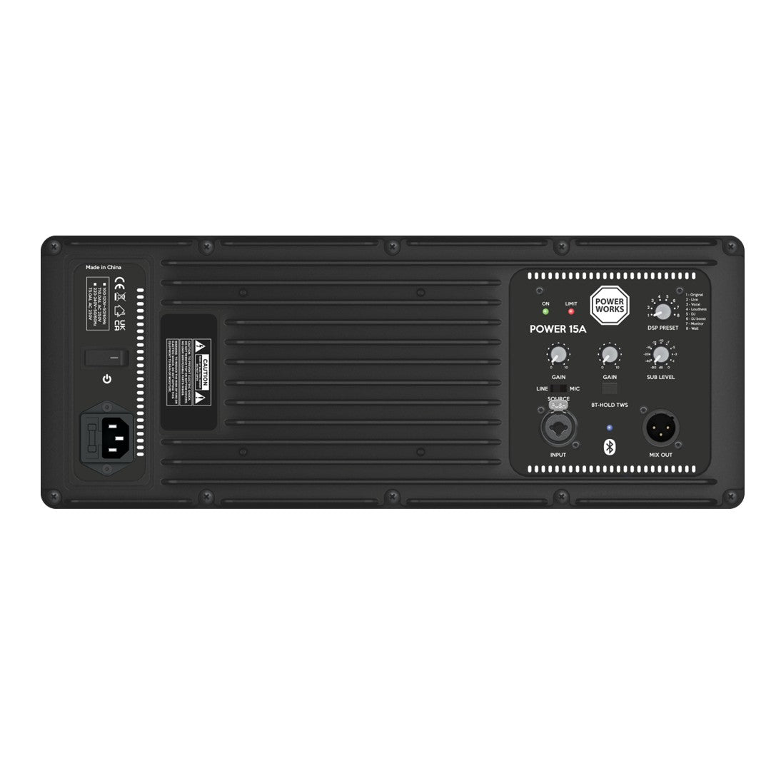 PowerWorks POWER-15A 15” Column Speaker System-Rear Panel