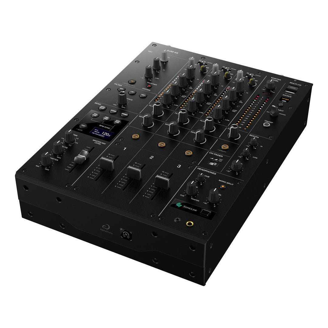 AlphaTheta DJM-V5 3-Channel Professional DJ Mixer Top Front Right view