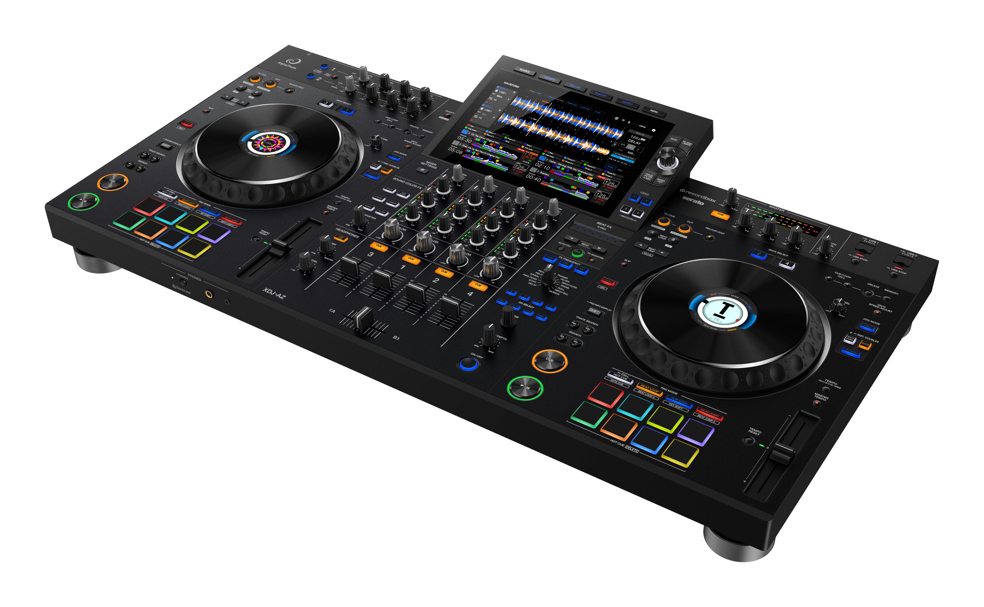 AlphaTheta XDJ-AZ Professional All-in-One 4 Channel DJ System Top Front Right View