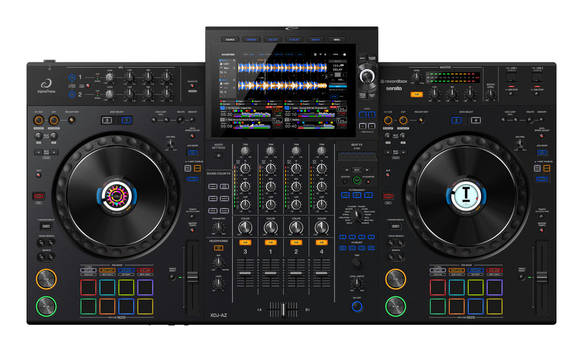 AlphaTheta XDJ-AZ Professional All-in-One 4 Channel DJ System Top View