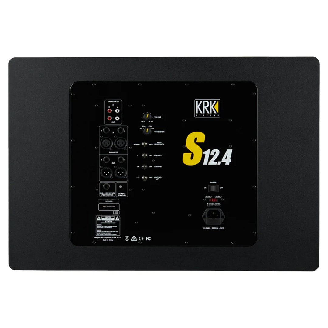 KRK S12.4 - 12" Powered Studio Subwoofer Rear