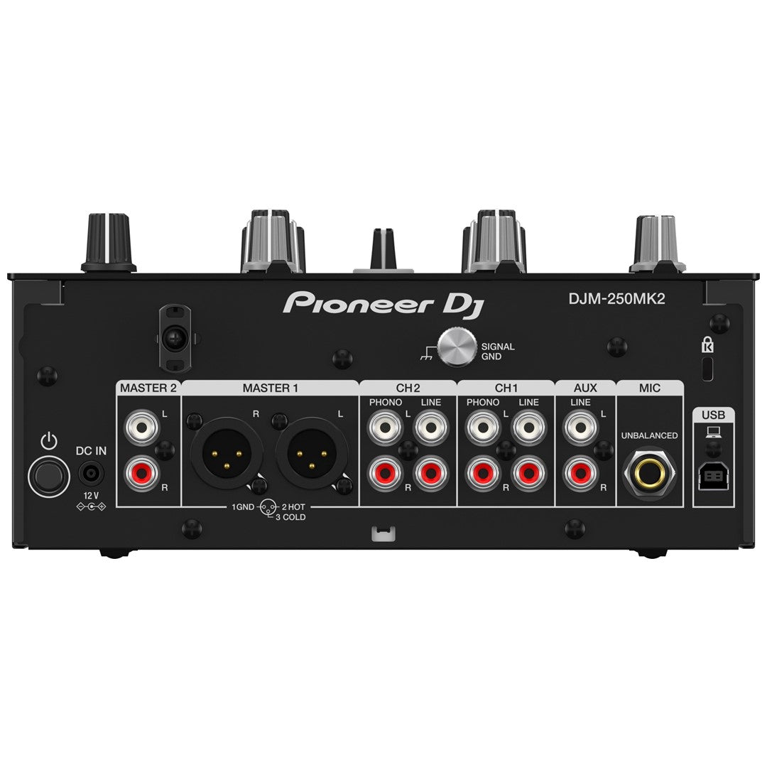 Pioneer DJ DJM-250MK2 2-channel DJ Mixer with Independent Channel Filter Rear View