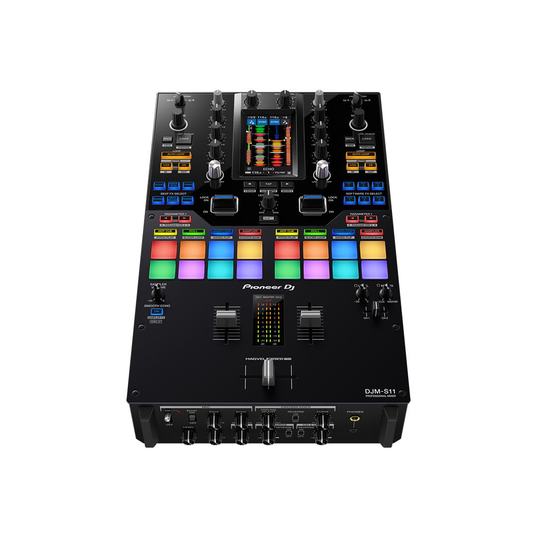 Pioneer DJ DJM-S11 2-channel Professional Scratch Style DJ Mixer Top Front View