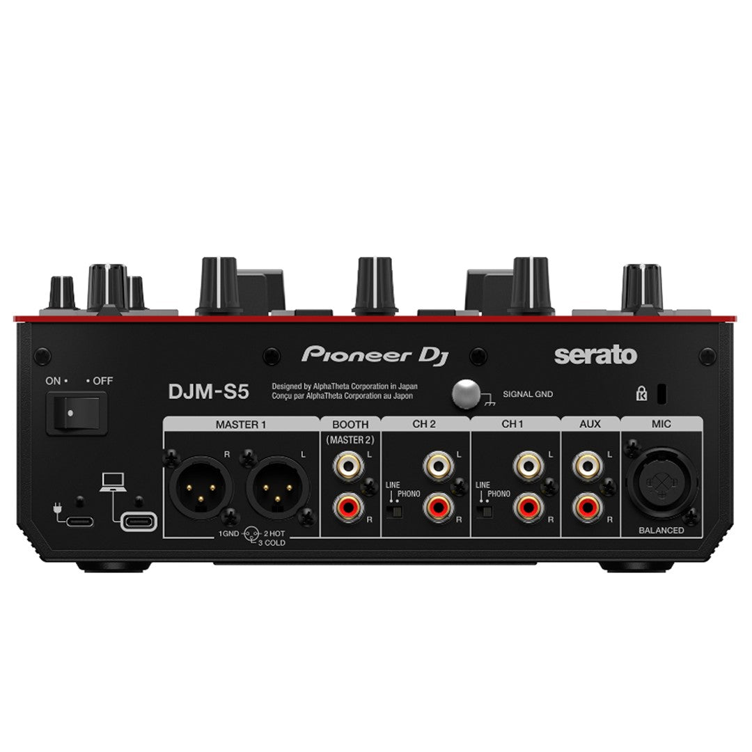 Pioneer DJ DJM-S5 2-channel Scratch-Style DJ Mixer Rear View