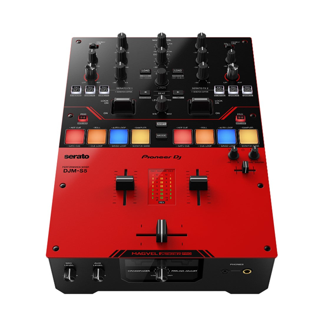 Pioneer DJ DJM-S5 2-channel Scratch-Style DJ Mixer Top Front View