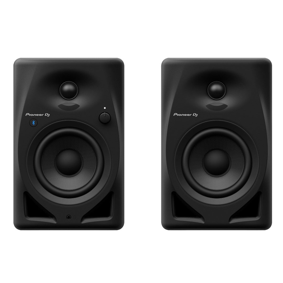 Pioneer DJ DM-40D-BT 4” Desktop Monitor System with Bluetooth in Black (Pair) Front View