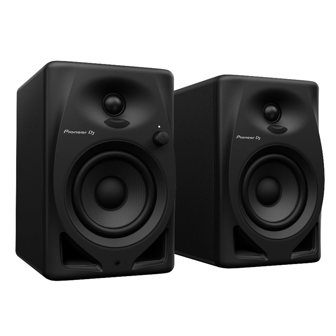 Pioneer DJ DM-40D 4” Desktop Monitor System In Black (Pair) Front Left View