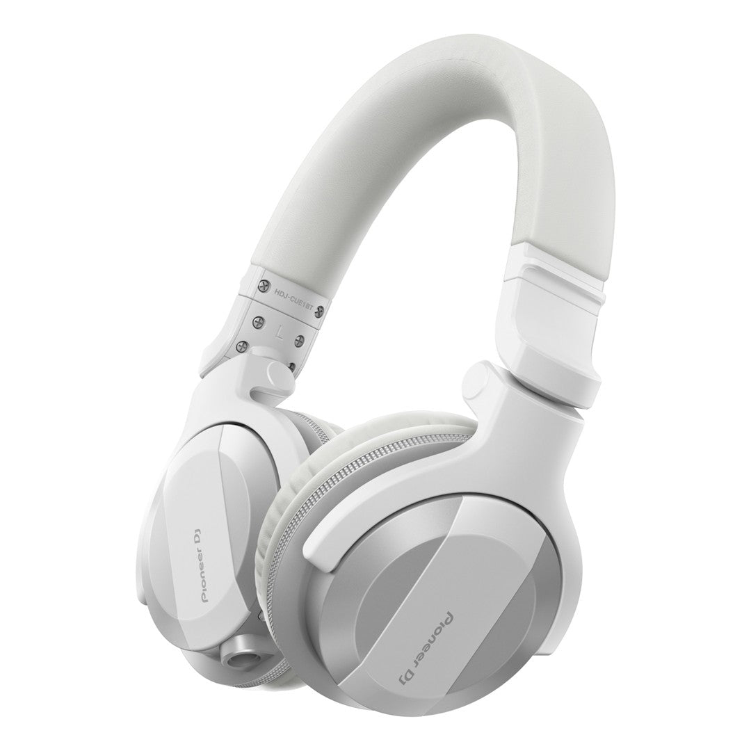 Pioneer DJ HDJ-CUE1BT-W White DJ Headphones with Bluetooth Functionality Front Right Angled View