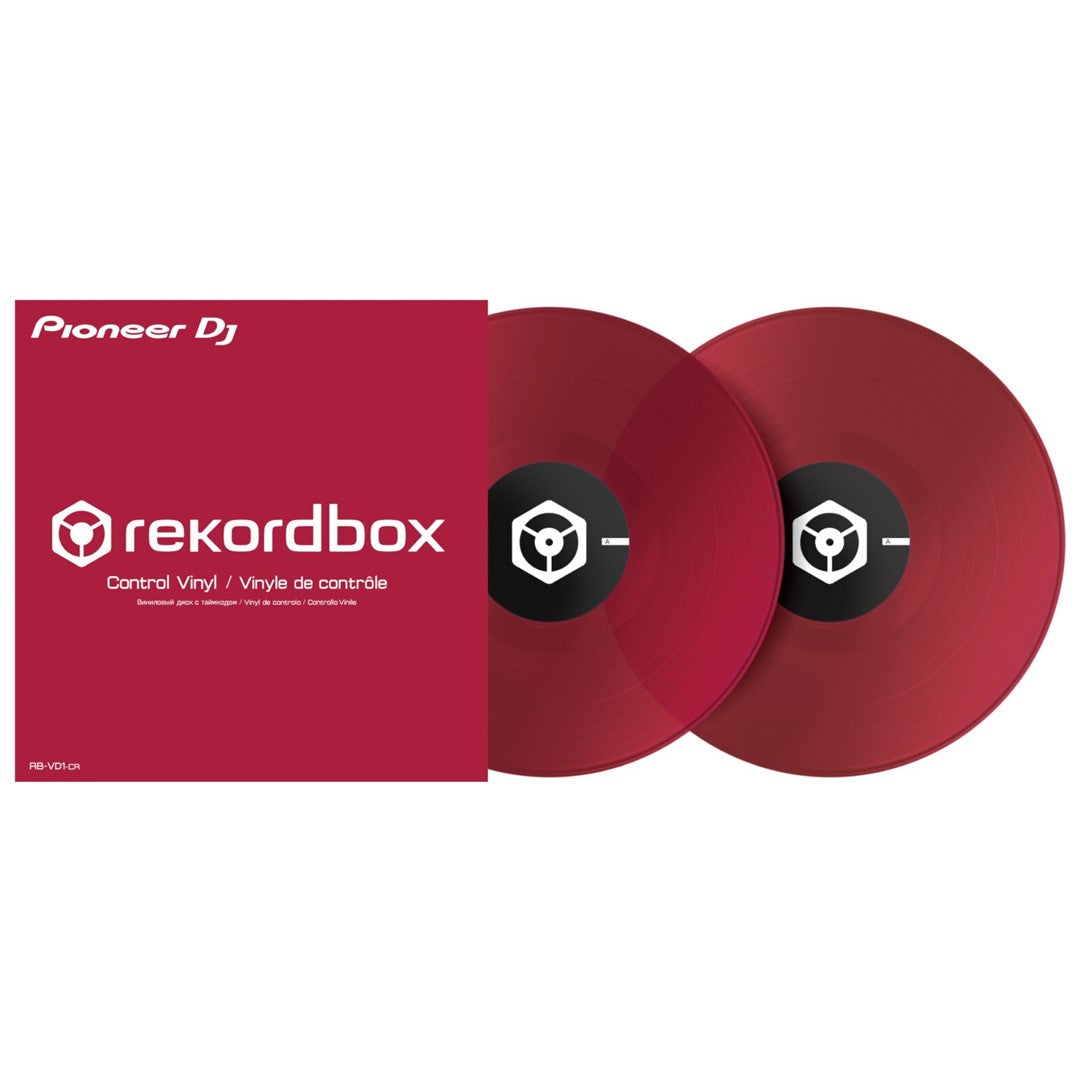 Pioneer DJ RB-VD1-CR Control Vinyl in Clear Red (Pair) Front View