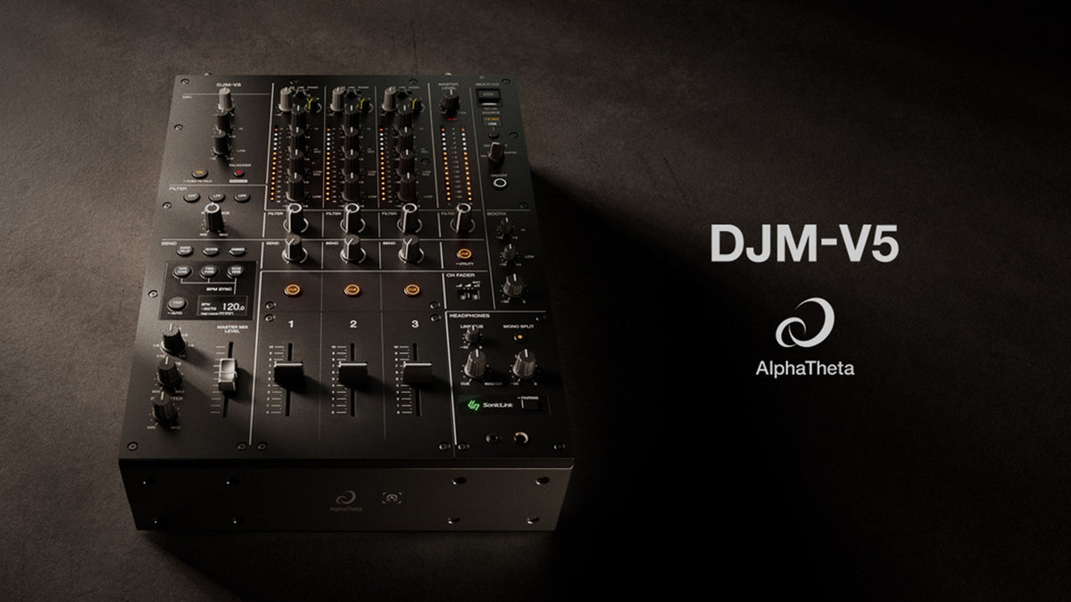 Introducing the AlphaTheta DJM-V5 Mixer – Compact 3-Channel Performance Powerhouse