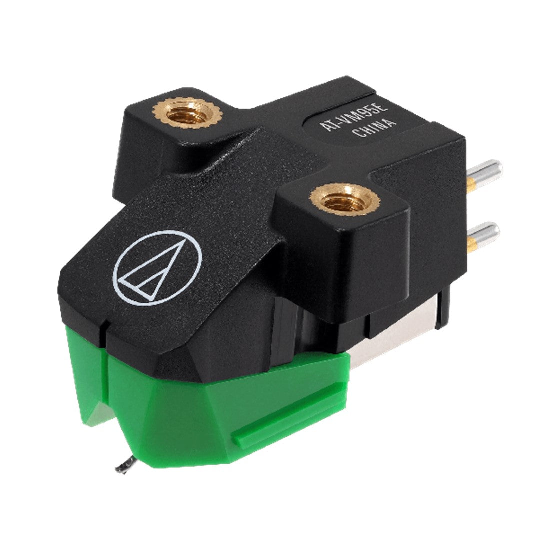 AT-VM95E Dual Moving Magnet Cartridge-Top Frotn Right- Headshell, Cartridge and Stylus