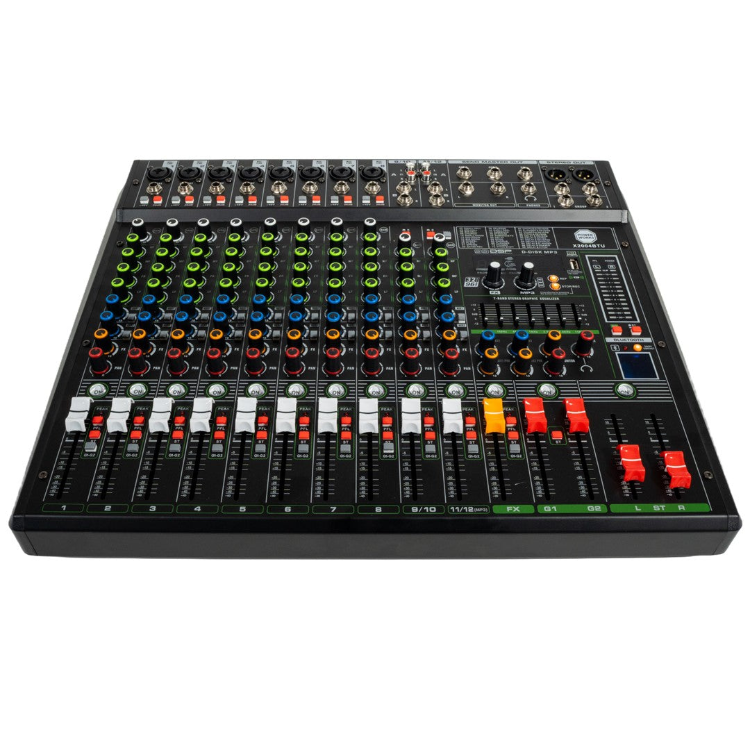 X2004BT-USB 8 Mono and 2 Stereo Channel Mixer-Front Top