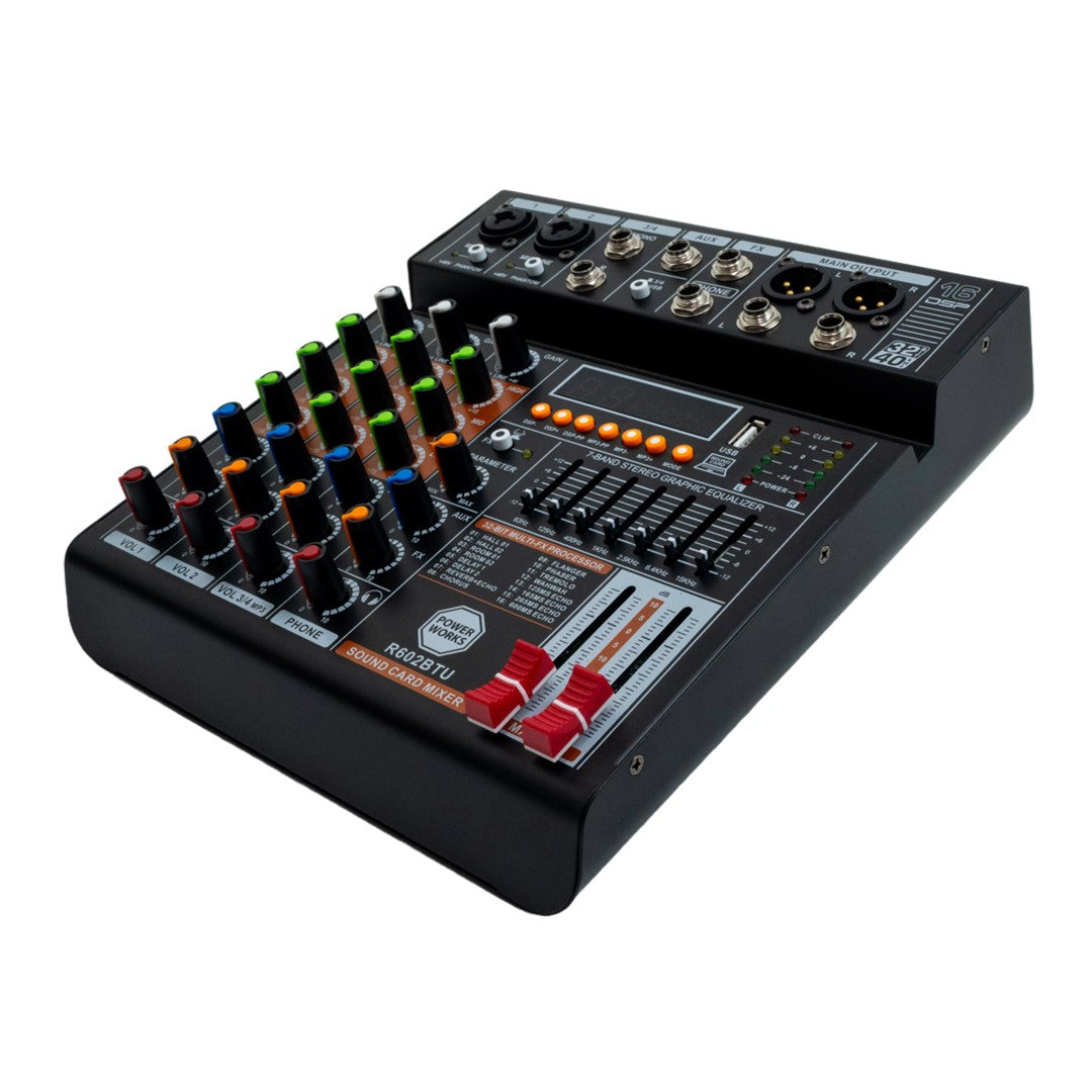 R602BT-USB 4-channel Analogue Mixer-Top Front Left