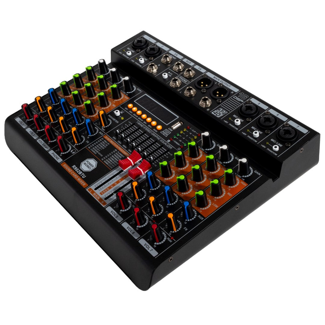 R902BTU USB 8-channel Analogue Mixer-Front Top Left