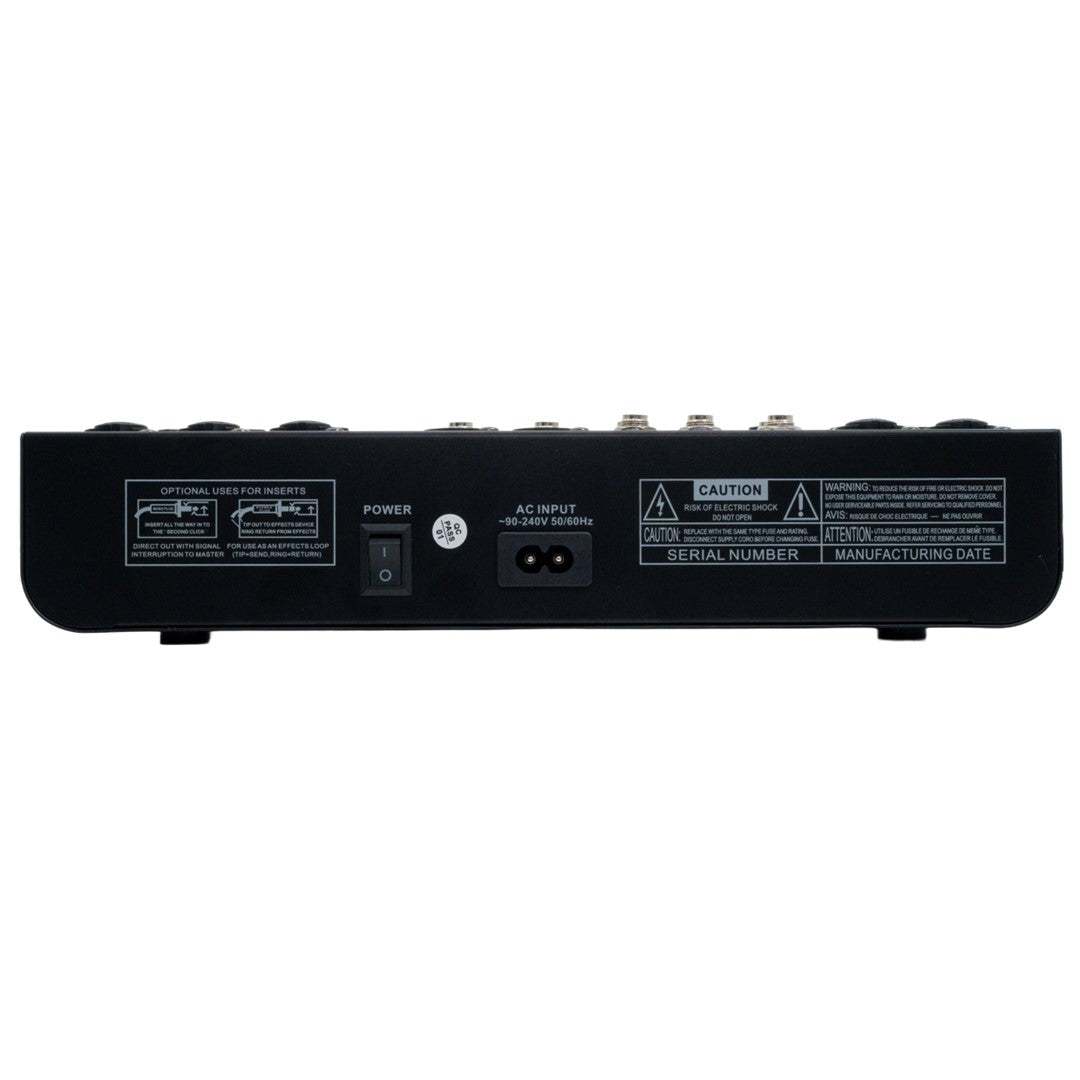 R902BTU USB 8-channel Analogue Mixer-Rear