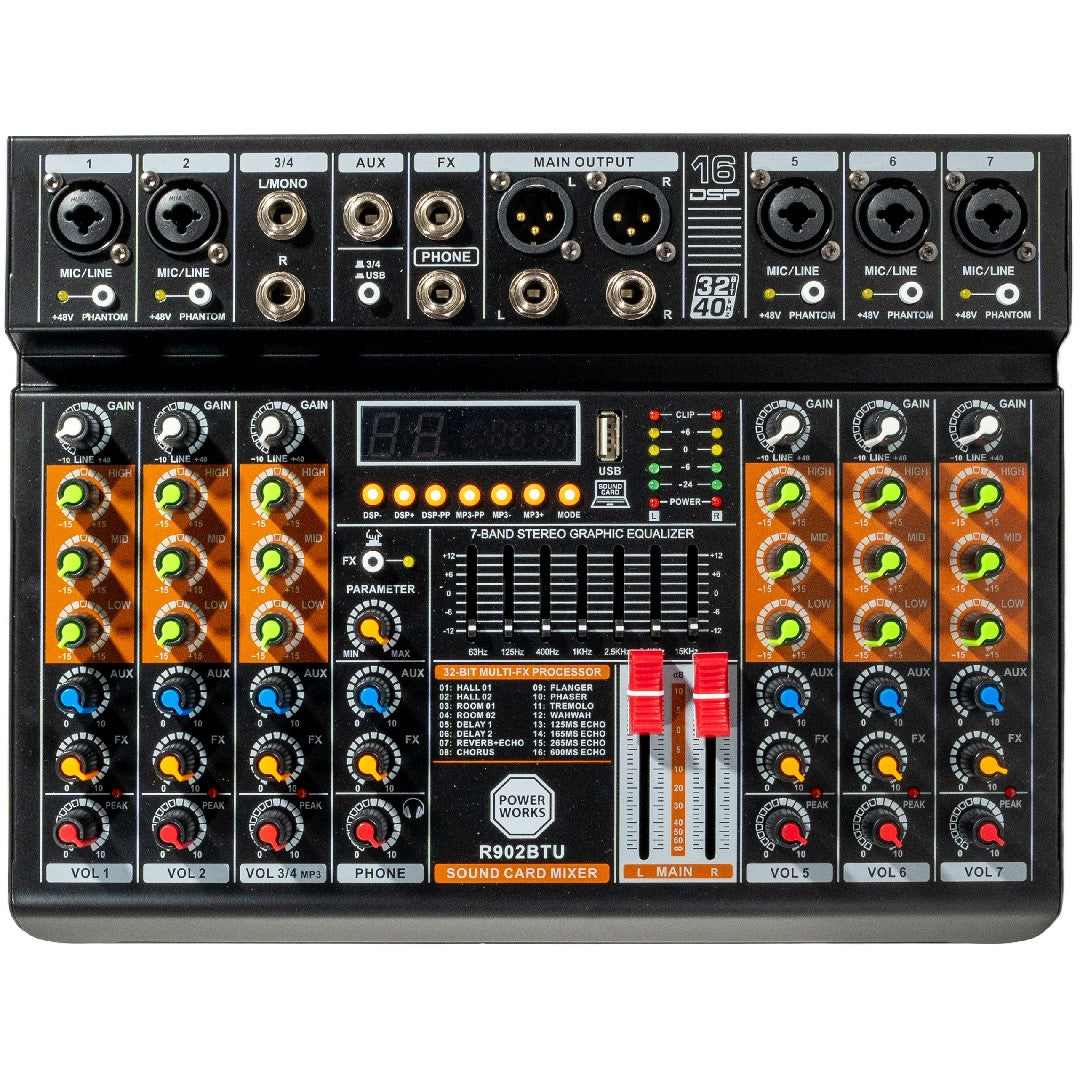 R902BT- USB 8-channel Analogue Mixer-Top