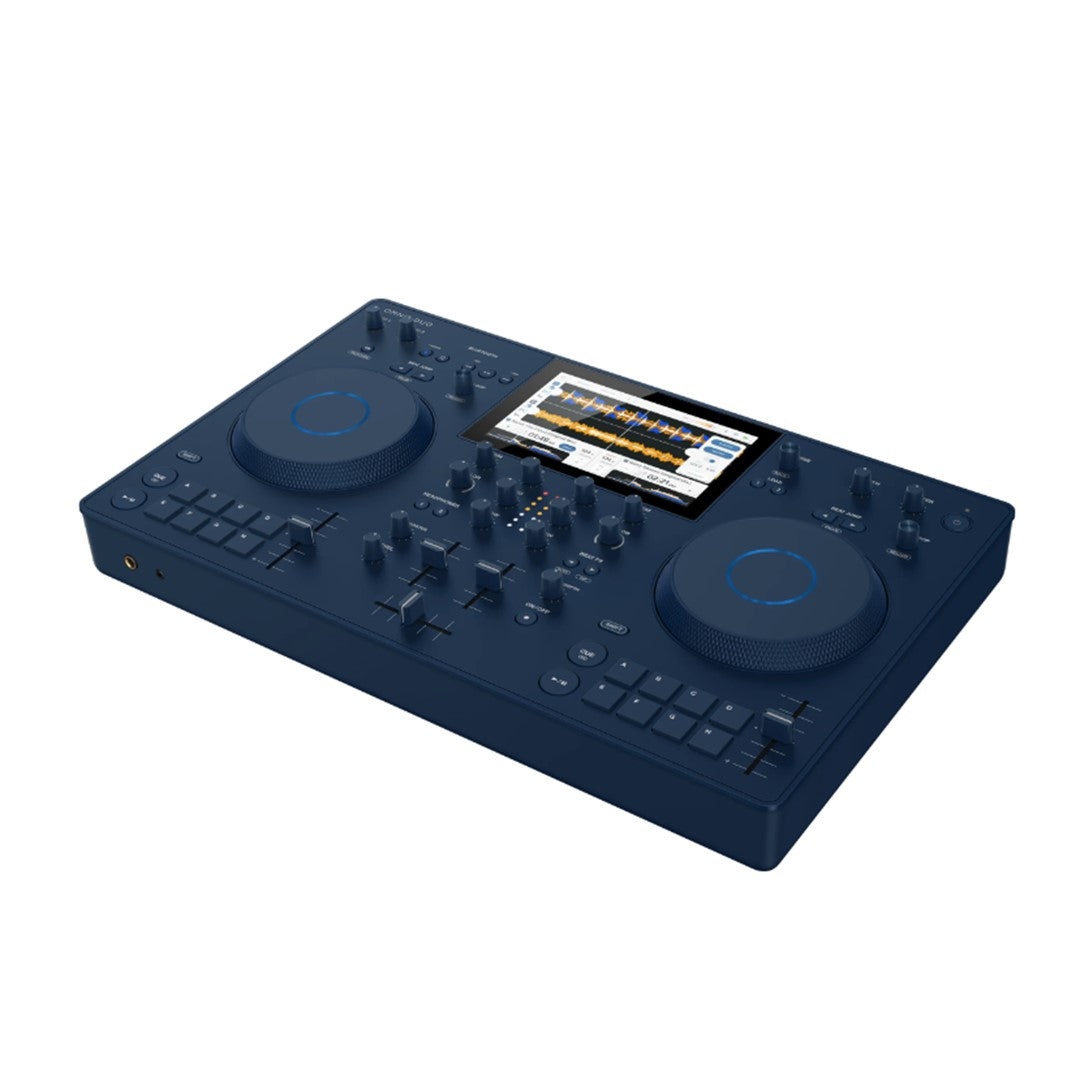 AlphaTheta OMNIS-DUO All-in-One Portable DJ System Top Front Right View