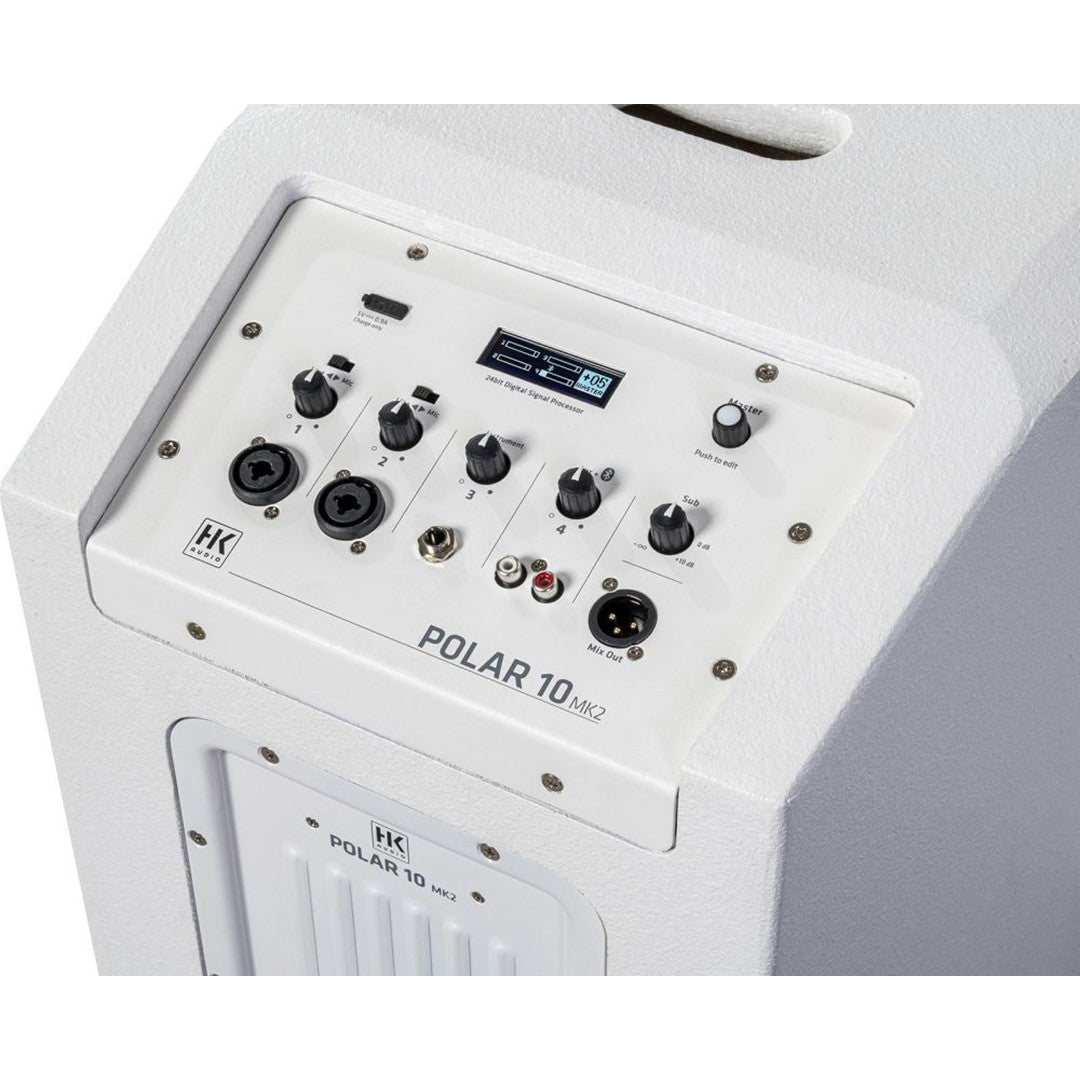 HK Audio POLAR-10MKII-WH Column Speaker In White-Front Pannel
