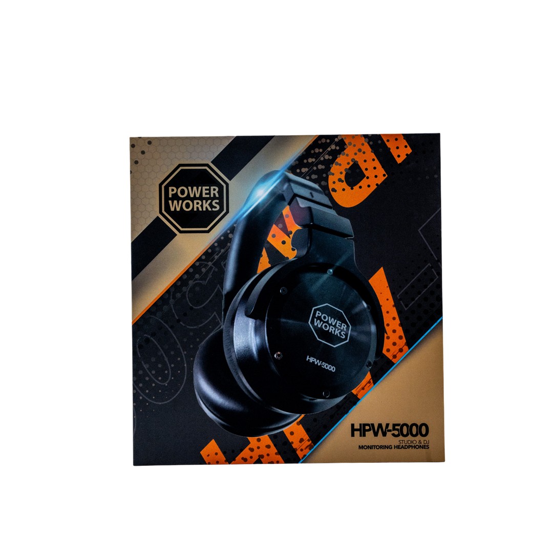 PowerWorks HPW-5000 Studio & DJ Headphones-Box Front