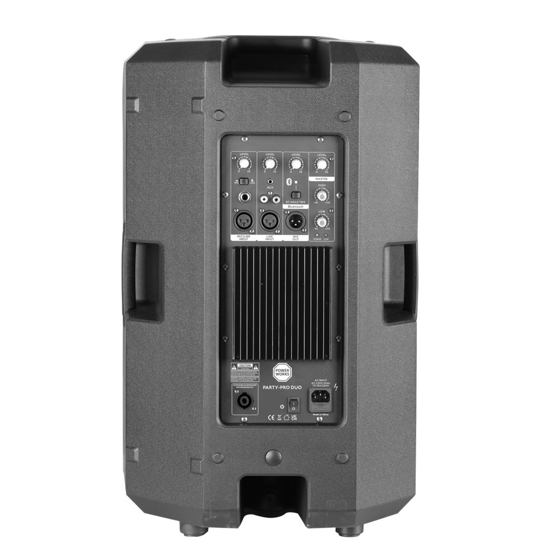 PowerWorks PARTY-PRO DUO 2x15 Active PA System-Rear Active