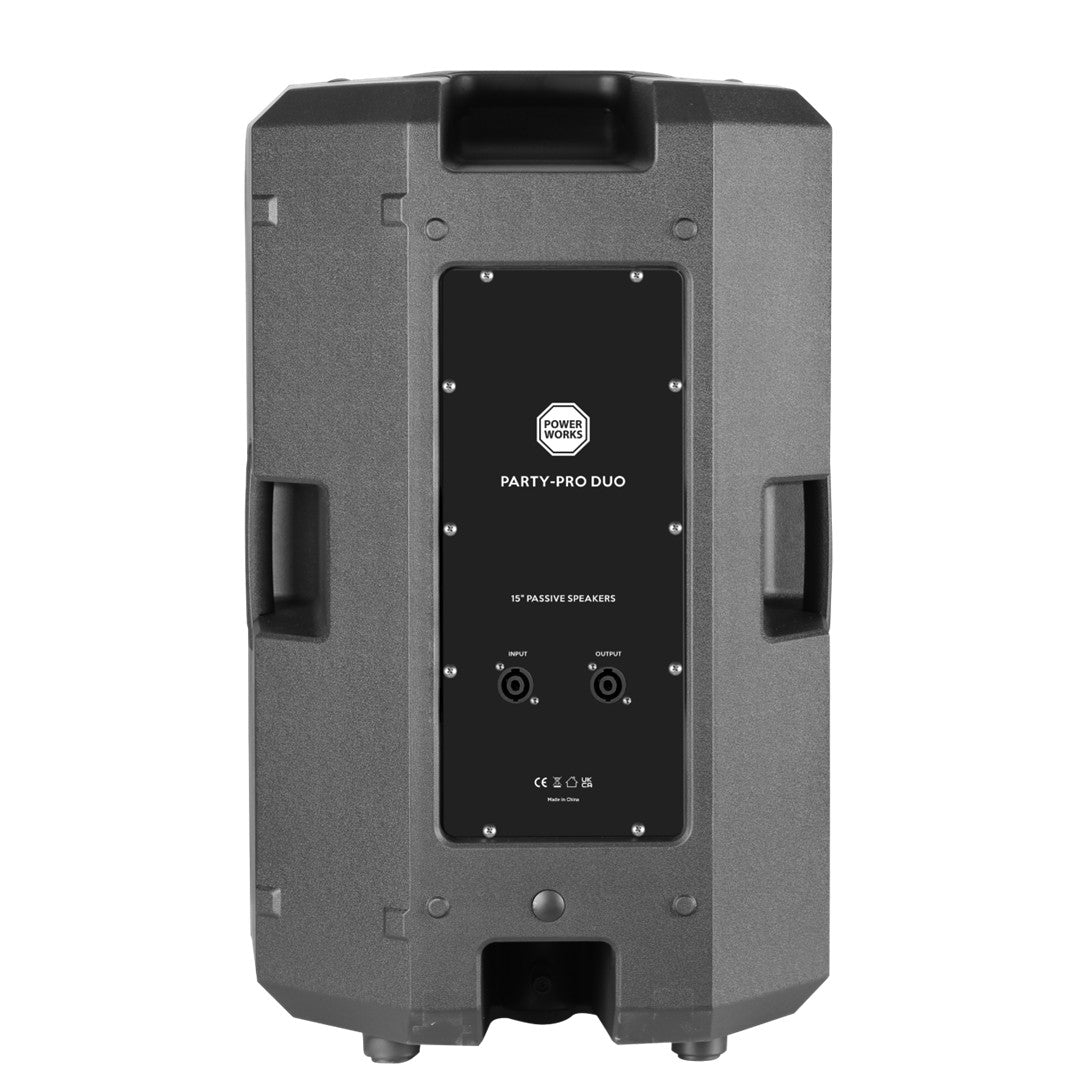PowerWorks PARTY-PRO DUO 2x15 Active PA System-Rear Passive