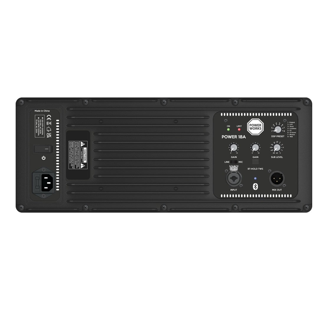 PowerWorks POWER-18A 18” Column Speaker System-Rear Panel