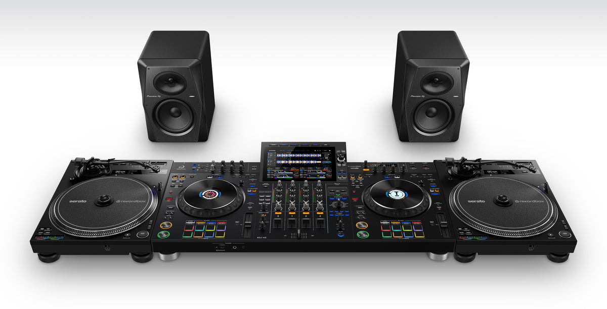 AlphaTheta XDJ-AZ Professional All-in-One 4 Channel DJ System Set up 3 PLX-CRRS12