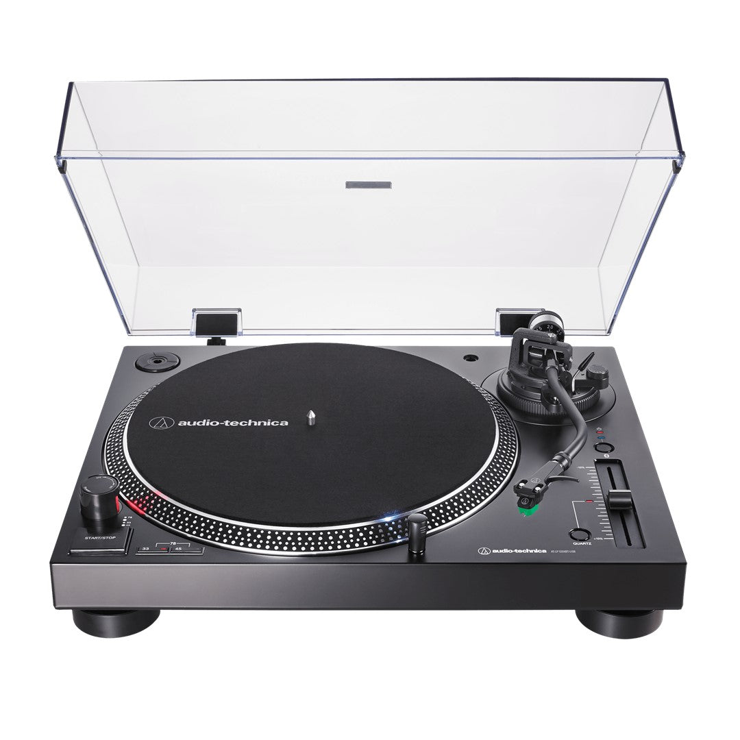 Audio-Technica AT-LP120XBTUSBBK Direct Drive Bluetooth & USB Turntable Top Front View