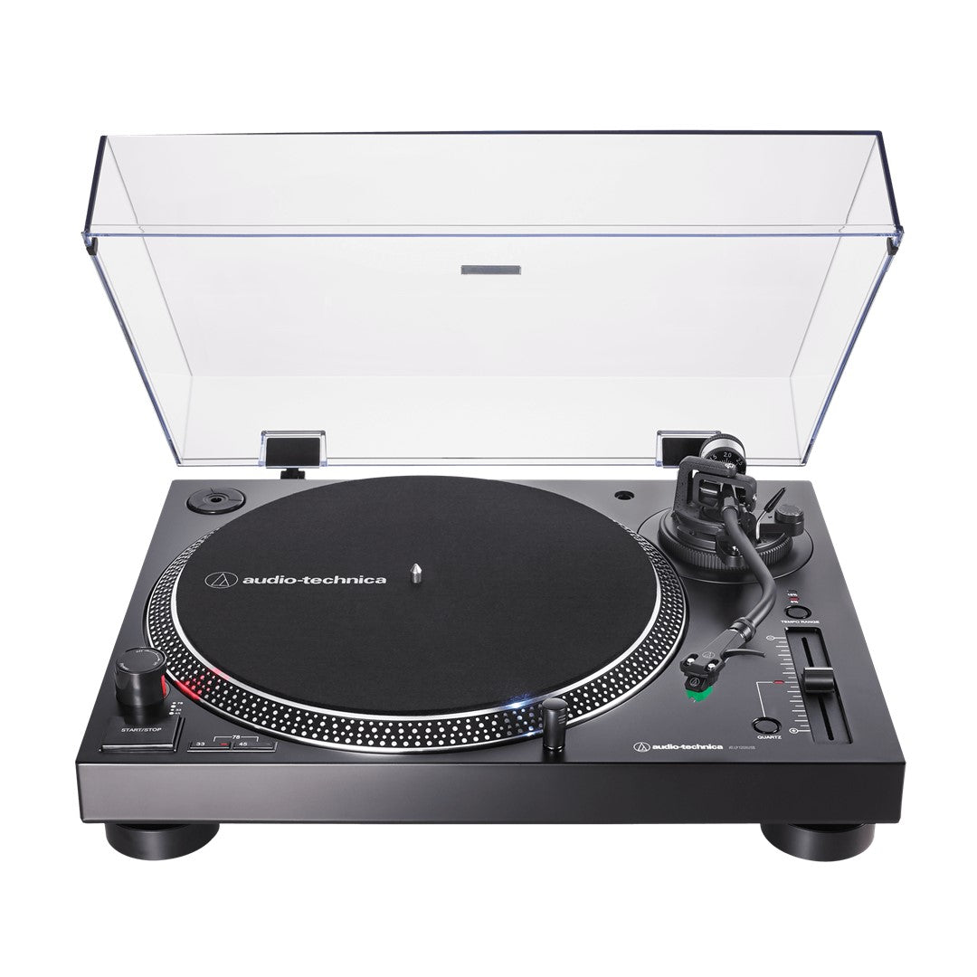 Audio-Technica AT-LP120XUSBBK Direct-Drive Analog & USB Turntable Top Front View