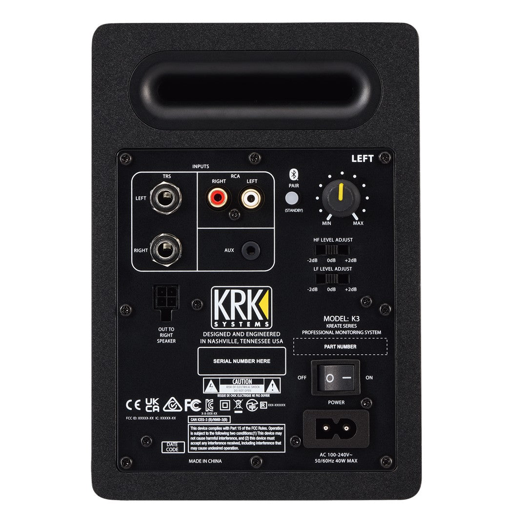 KRK K3 - 3” Studio Monitor Kreate Series (Pair) Rear Left Speaker