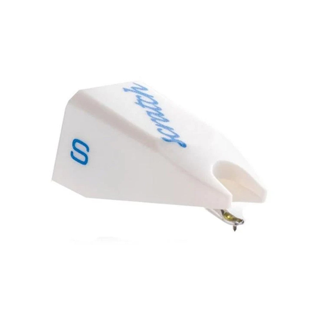 Ortofon STYLUS SCRATCH WHITE Spherical Replacement Stylus Top Front Left View