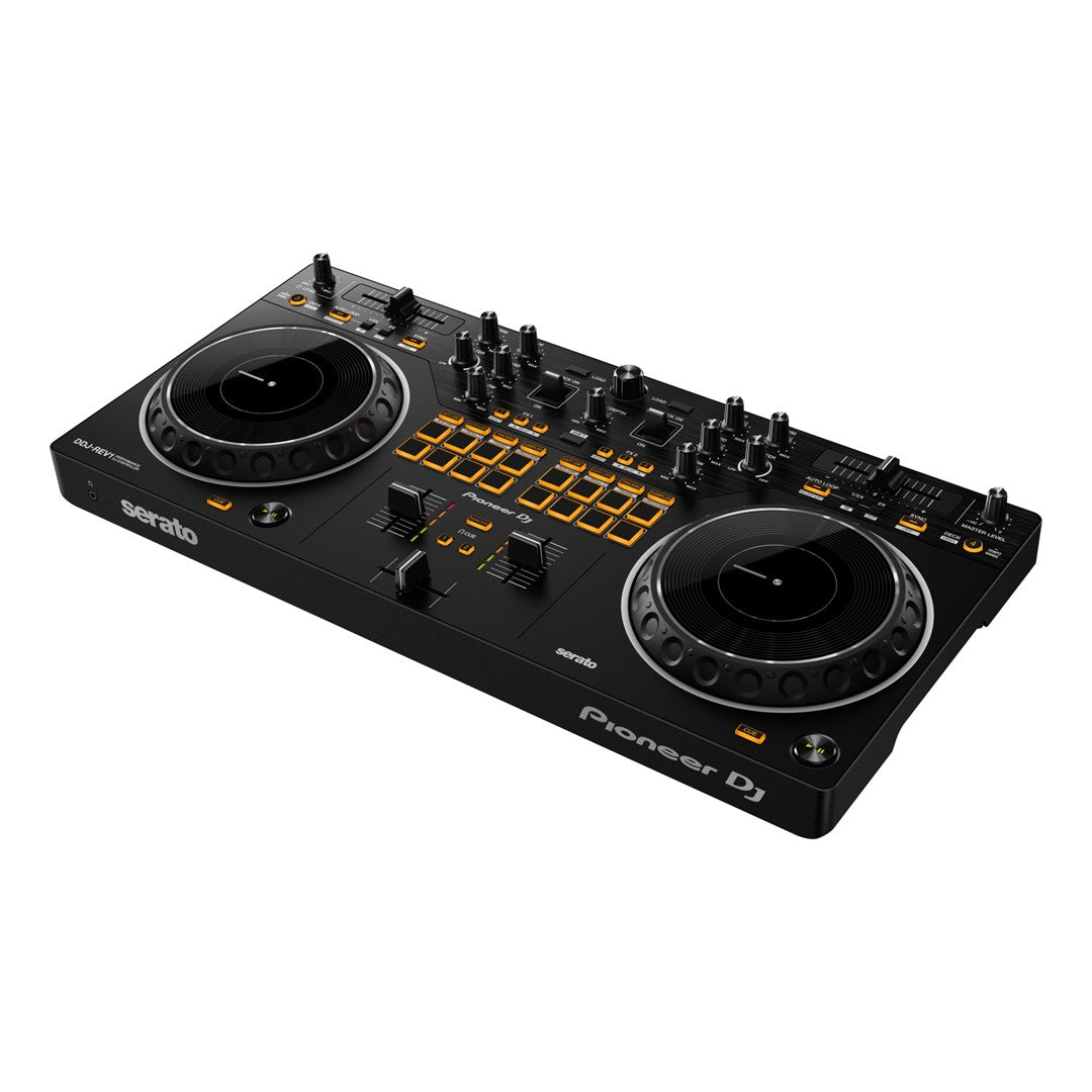 Pioneer DJ DDJ-REV1 - 2-Channel Scratch-Style DJ Controller for Serato DJ Lite Top Front Right View