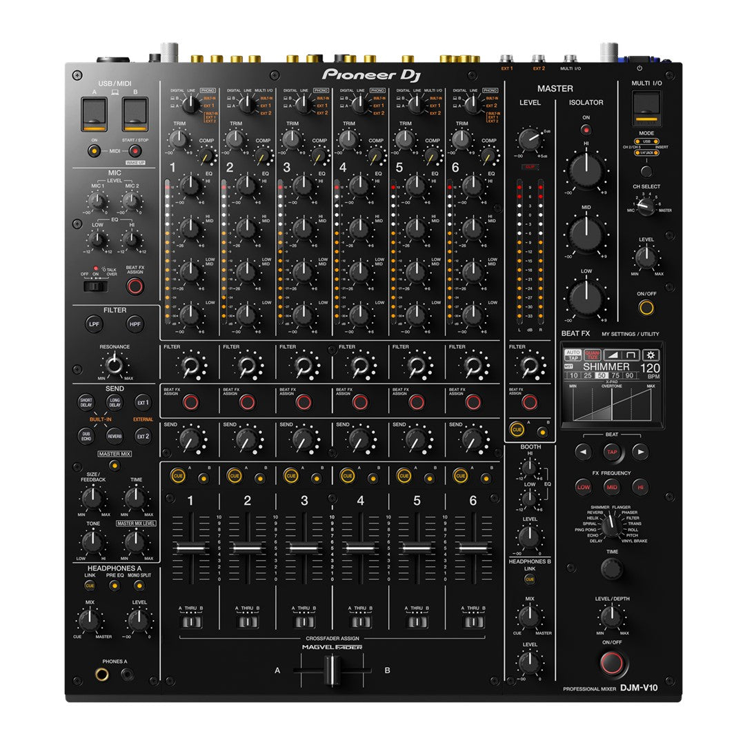 Pioneer DJ DJM-V10 6-channel Creative Style Professional DJ Mixer Top View