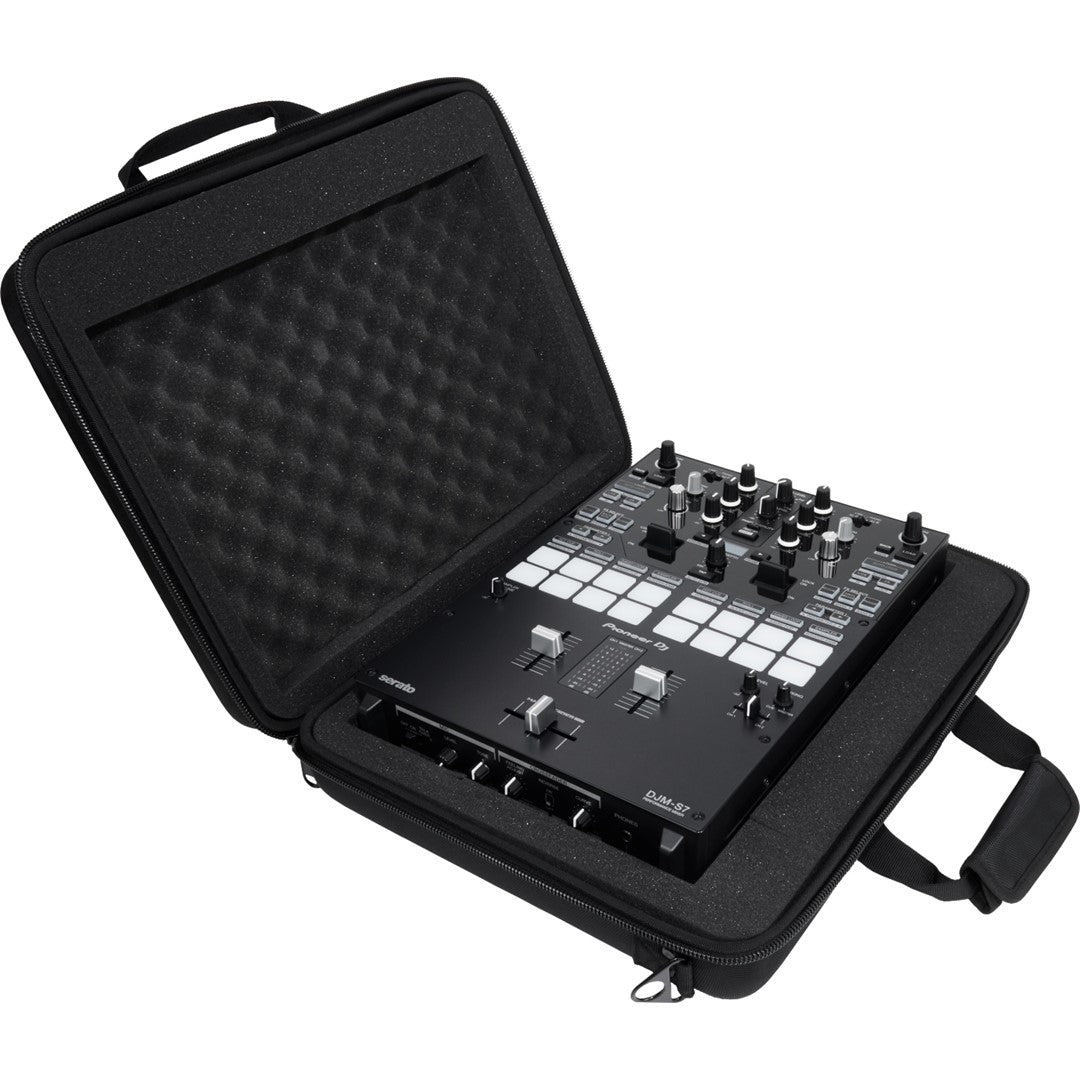 Pioneer DJ DJC-S9 BAG DJ Mixer Bag for DJM-S9/DJM-S7/DJM-S5 Top Front Left View with DJM-S7