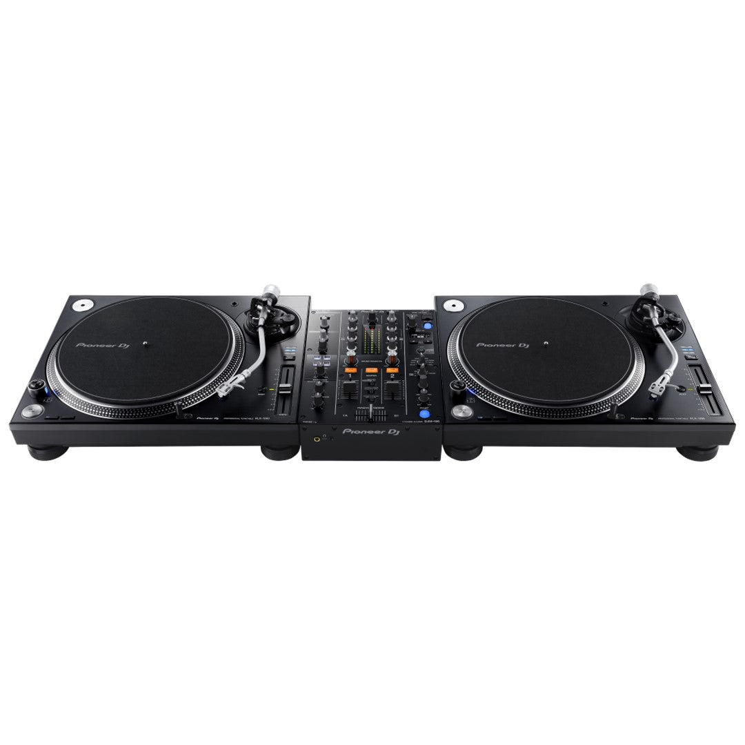 Pioneer DJ DJM-450 2-channel DJ Mixer with Beat FX and Sound Colour FX Set up 1 with PLX-1000s