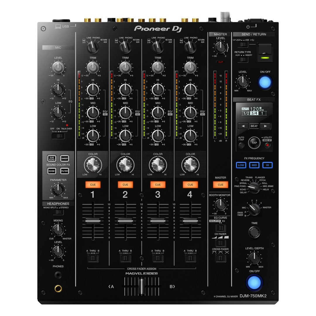 Pioneer DJ DJM-750MK2 4 Channel Performance DJ Mixer Top View
