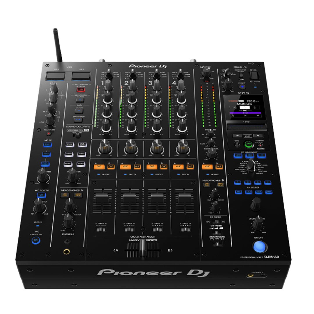 Pioneer DJ DJM-A9 Professional 4-channel DJ Mixer Top Front View