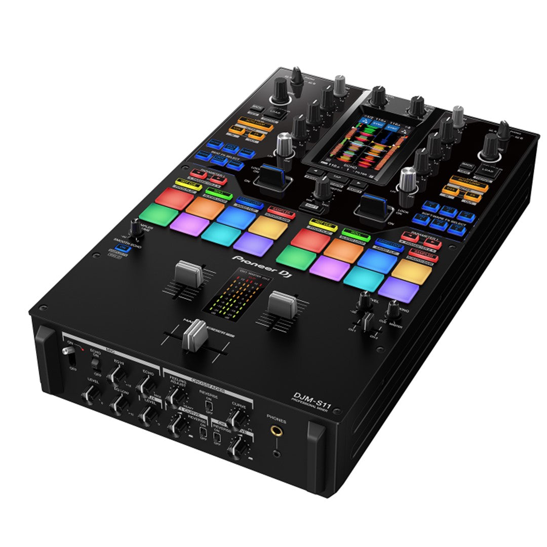 Pioneer DJ DJM-S11 2-channel Professional Scratch Style DJ Mixer Top Front Right View