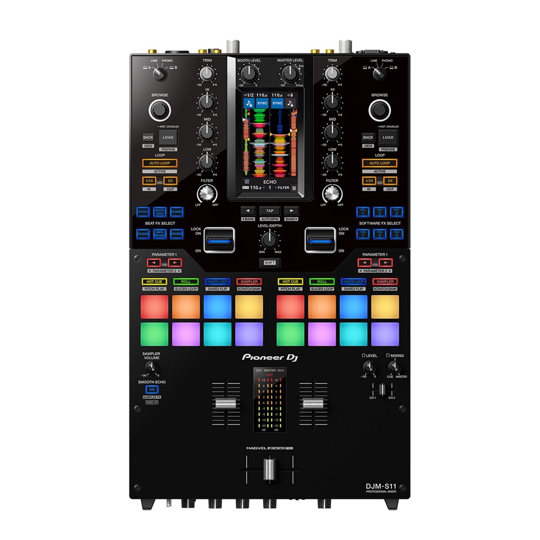 Pioneer DJ DJM-S11 2-channel Professional Scratch Style DJ Mixer Top View
