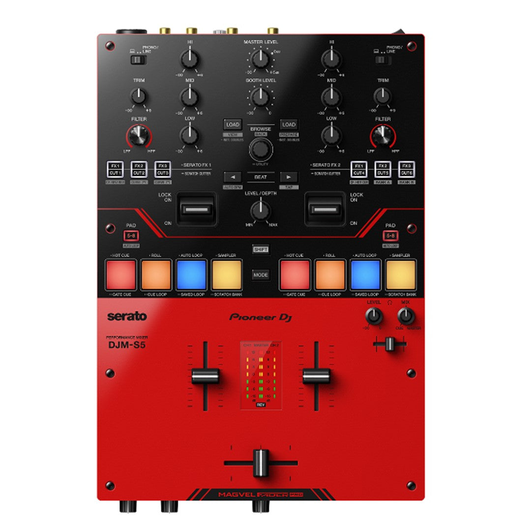 Pioneer DJ DJM-S5 2-channel Scratch-Style DJ Mixer Top View