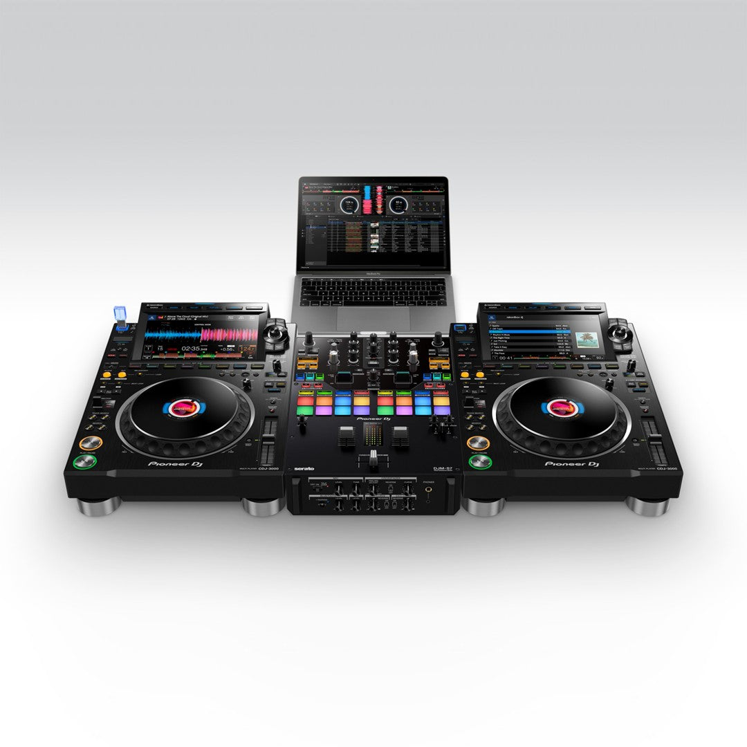 Pioneer DJ DJM-S7 2-Channel Scratch-Style Performance DJ Mixer Set up 5 With CDJ-3000s