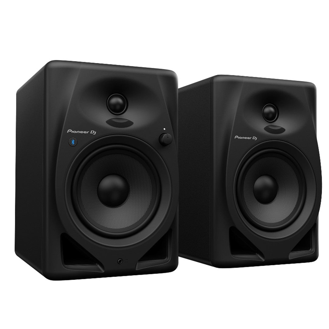 Pioneer DJ DM-50D-BT 5” Desktop Monitor System with Bluetooth in Black (Pair) Front Left View