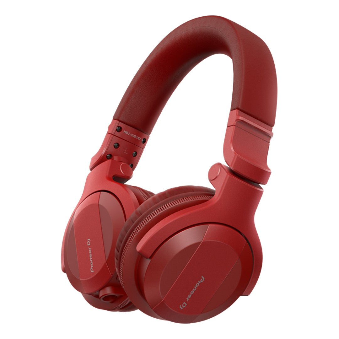 Pioneer DJ HDJ-CUE1BT-R Red DJ Headphones with Bluetooth Functionality Front Right Angled View