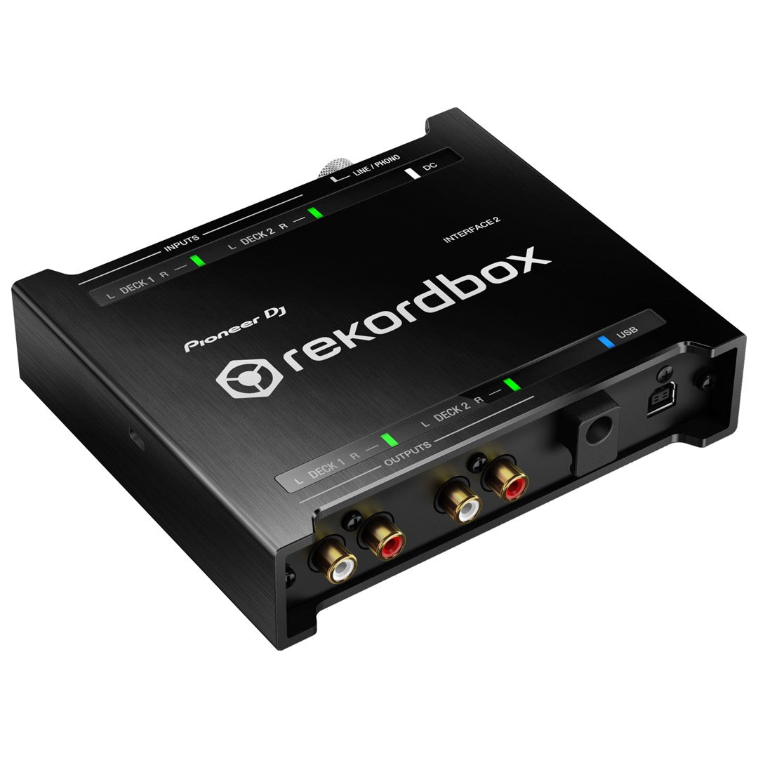 Pioneer DJ INTERFACE-2 2 Channel Audio Interface For Rekordbox Top Front Left View